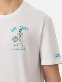 MC2 Saint Barth Organic Cotton T-shirt With Gin Tonic Social Club Embroidery