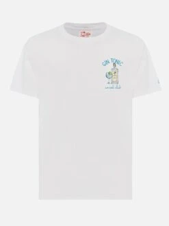 MC2 Saint Barth Organic Cotton T-shirt With Gin Tonic Social Club Embroidery -MC2 Saint Barth Shop UID TSHM00102496H MAN T SHIRT WHITE 20250315084127 04