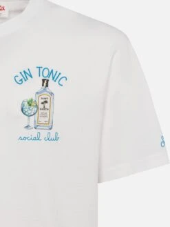 MC2 Saint Barth Organic Cotton T-shirt With Gin Tonic Social Club Embroidery -MC2 Saint Barth Shop UID TSHM00102496H MAN T SHIRT WHITE 20250315084127 05