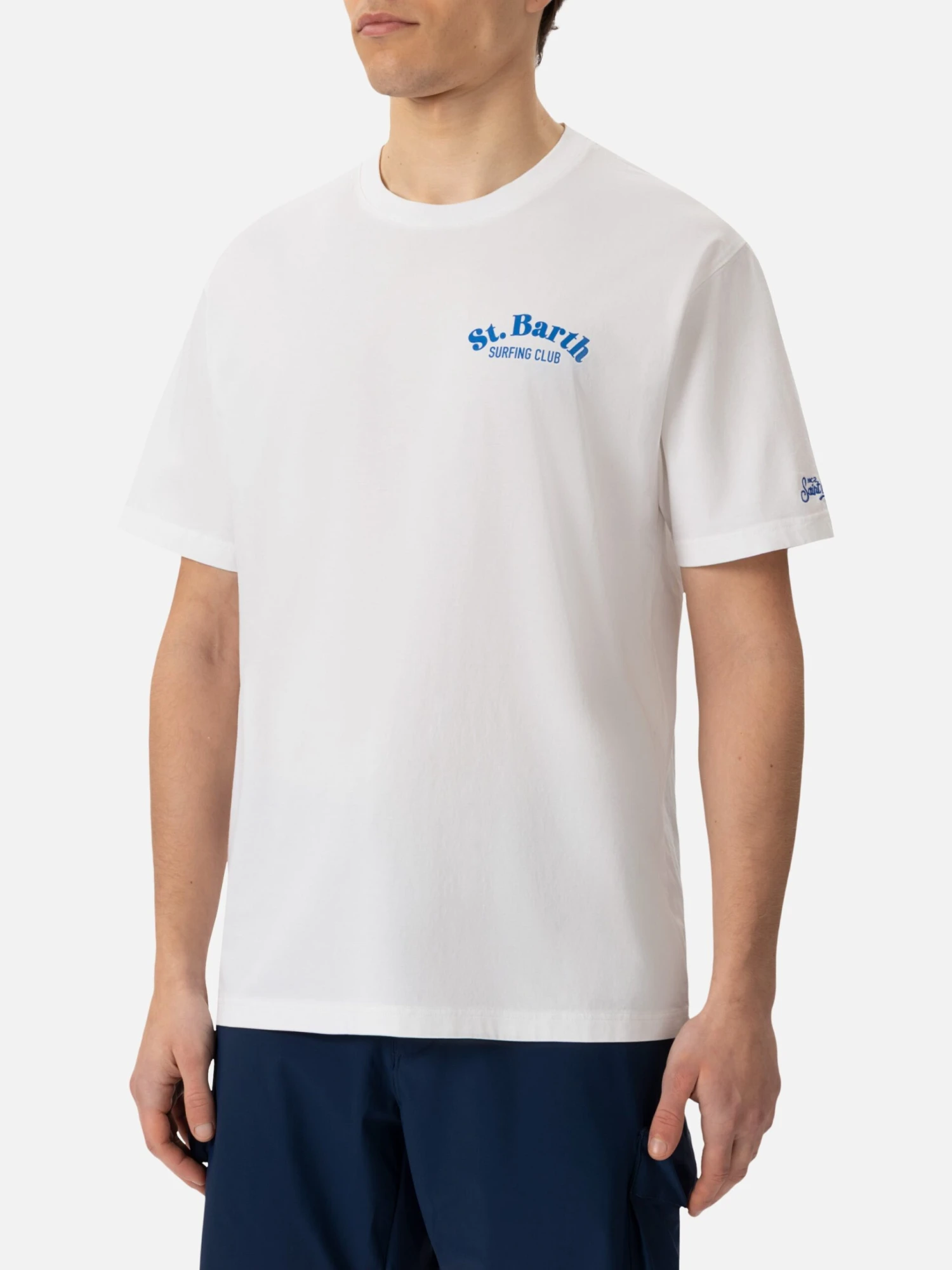 MC2 Saint Barth Off-white Cotton T-shirt With St. Barth Hunting Wave Print 5 MC2 Saint Barth Off-white Cotton T-shirt With St. Barth Hunting Wave Print - Image 3