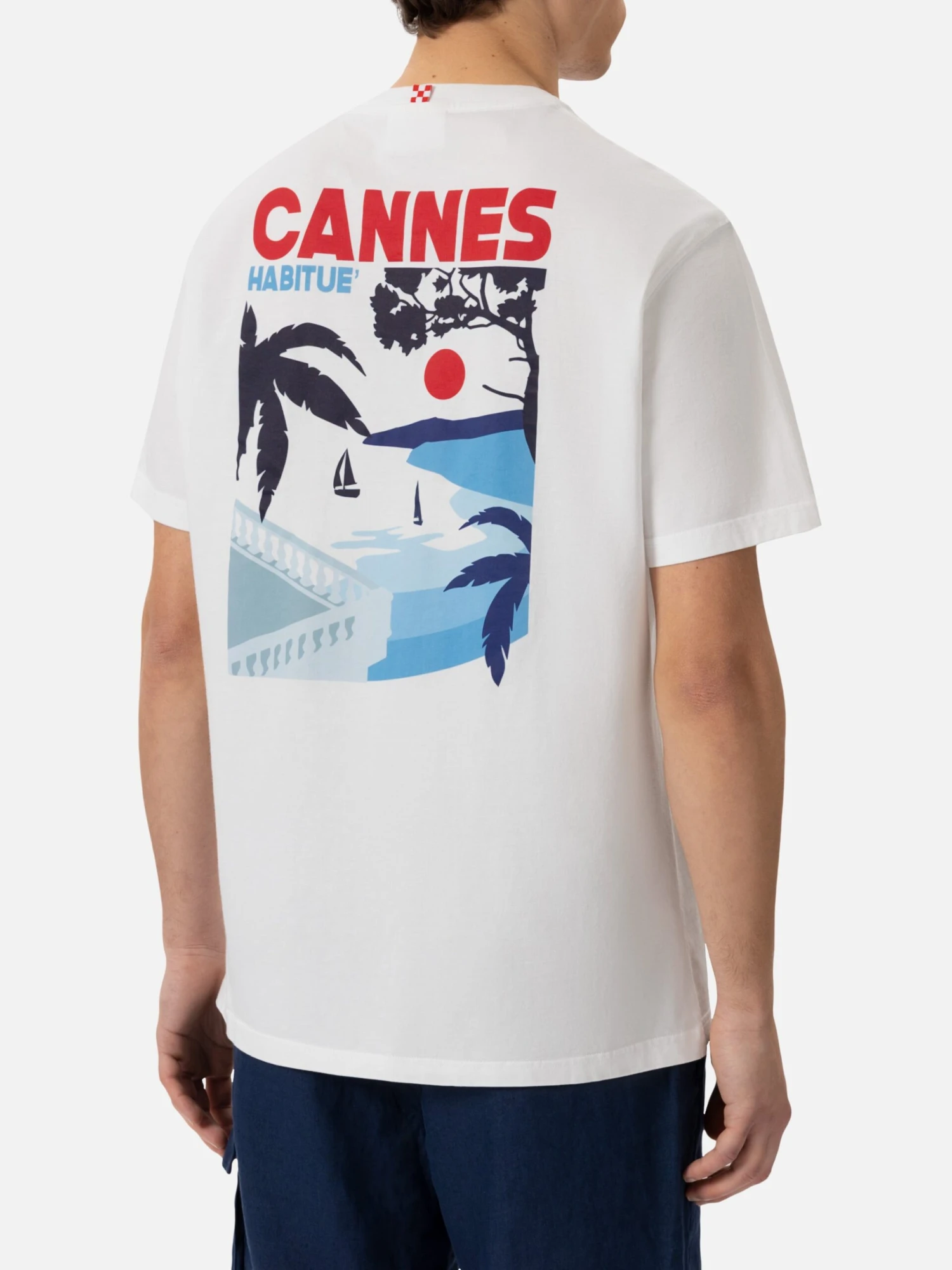 MC2 Saint Barth Organic Cotton T-shirt With Cannes Postcard Print 4 MC2 Saint Barth Organic Cotton T-shirt With Cannes Postcard Print - Image 2