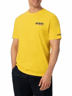 MC2 Saint Barth Organic Cotton T-shirt With Miami Postcard Print