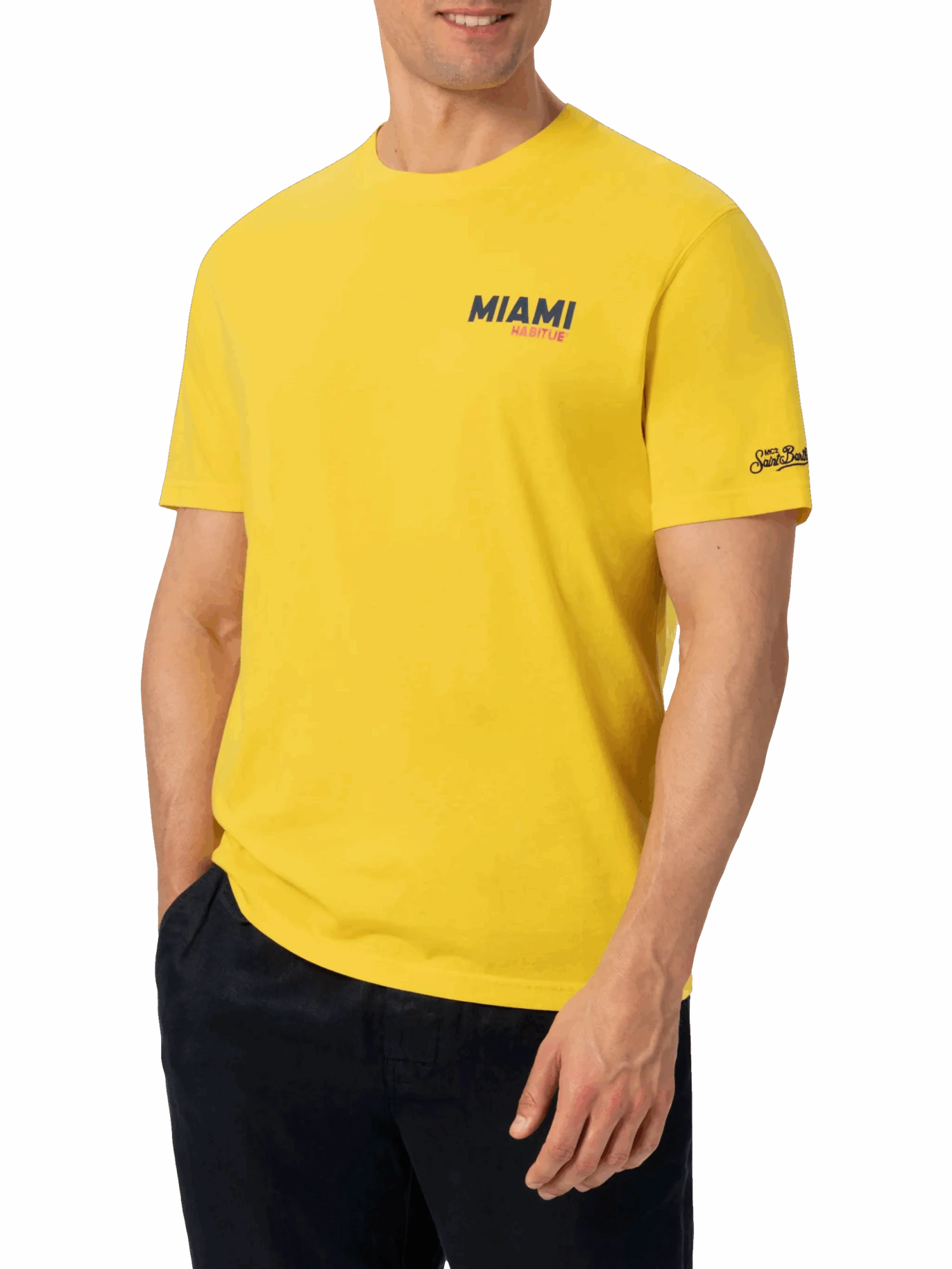 MC2 Saint Barth Organic Cotton T-shirt With Miami Postcard Print 3 MC2 Saint Barth Organic Cotton T-shirt With Miami Postcard Print