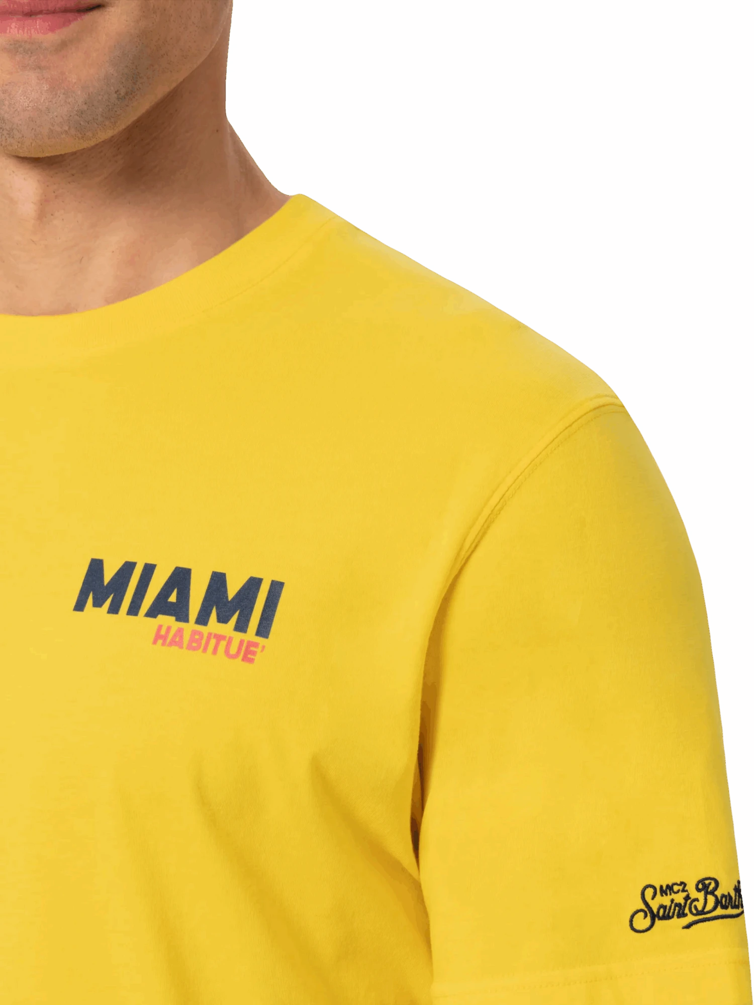 MC2 Saint Barth Organic Cotton T-shirt With Miami Postcard Print 5 MC2 Saint Barth Organic Cotton T-shirt With Miami Postcard Print - Image 3