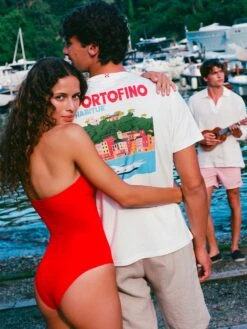 MC2 Saint Barth Cotton T-shirt With Portofino Postcard Print -MC2 Saint Barth Shop UID TSHM00102637H EDITORIAL PORTOFINO
