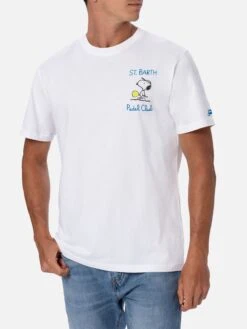 MC2 Saint Barth Cotton T-shirt With Snoopy Padel Club Embroidery | SNOOPY PEANUTS® SPECIAL EDITION -MC2 Saint Barth Shop UID TSHM00103138H 1