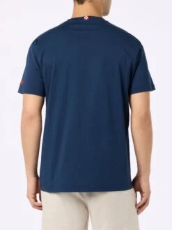 MC2 Saint Barth Man Cotton T-shirt With Spritz Obsessed Embroidery -MC2 Saint Barth Shop UID TSHM00103573F MAN T SHIRT BLUE 20240618080000 3