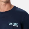 MC2 Saint Barth Man Cotton T-shirt With Gin Tonic Addicted Placed Print