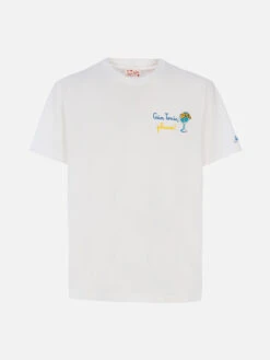 MC2 Saint Barth Organic Cotton T-shirt With Gin Tonic, Please! Embroidery -MC2 Saint Barth Shop UID TSHM00104156F MAN T SHIRT WHITE 01 27c935bb 636f 4de8 aec3 efa9e156aacb