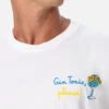 MC2 Saint Barth Organic Cotton T-shirt With Gin Tonic, Please! Embroidery