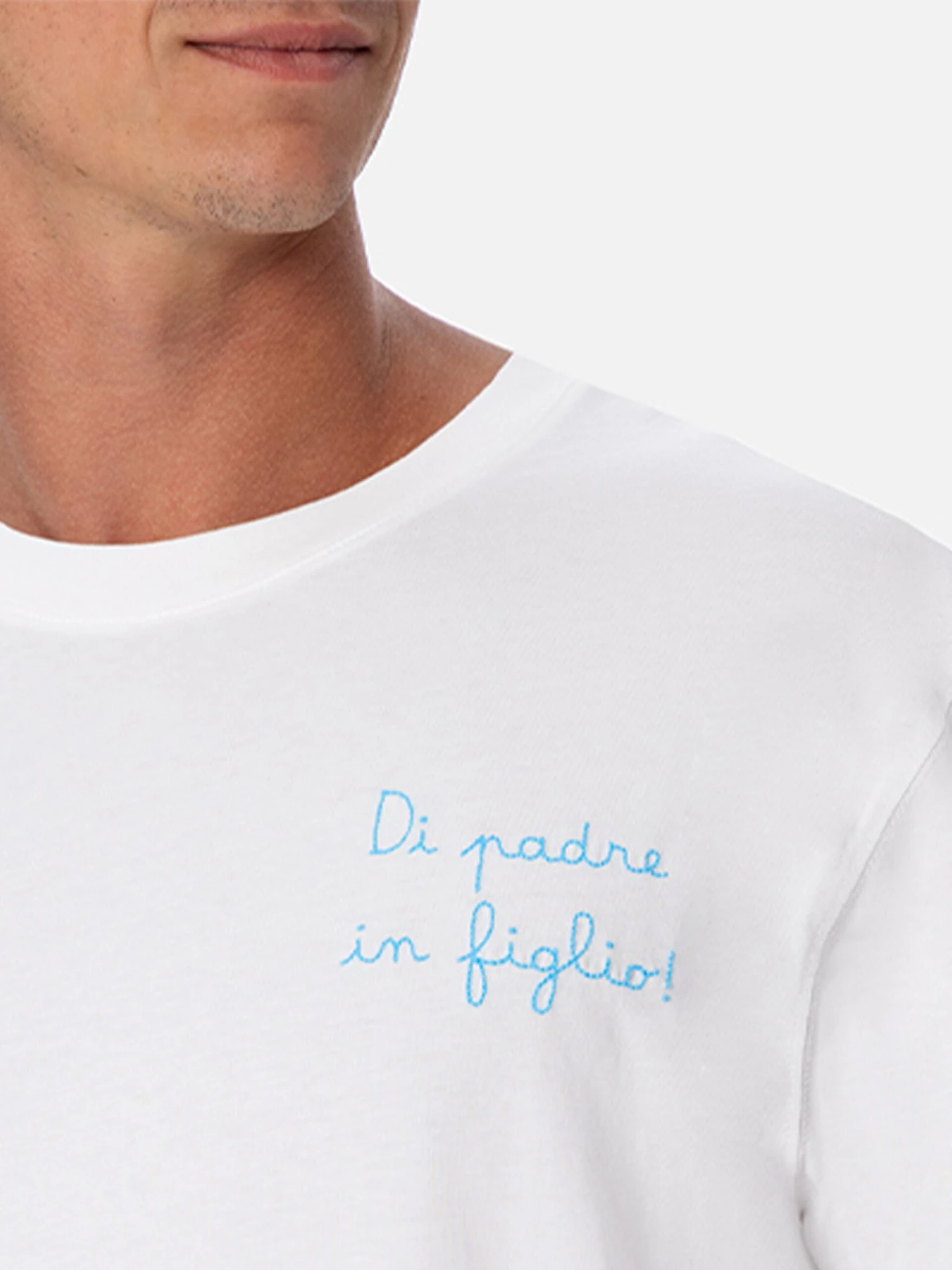 MC2 Saint Barth Cotton T-shirt With Di Padre In Figlio Embroidery | SS LAZIO SPECIAL EDITION 3 MC2 Saint Barth Cotton T-shirt With Di Padre In Figlio Embroidery | SS LAZIO SPECIAL EDITION