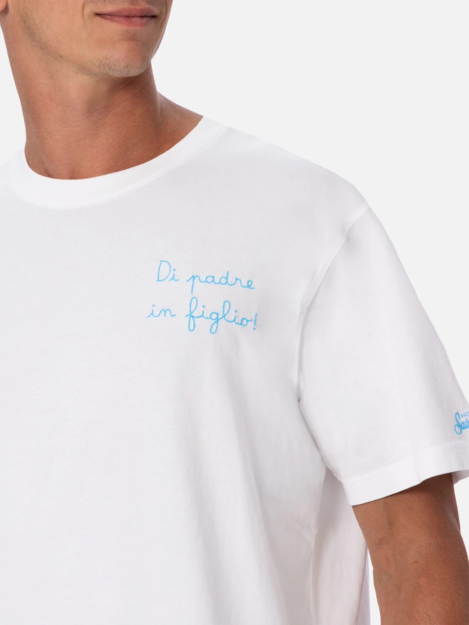 MC2 Saint Barth Cotton T-shirt With Di Padre In Figlio Embroidery | SS LAZIO SPECIAL EDITION 5 MC2 Saint Barth Cotton T-shirt With Di Padre In Figlio Embroidery | SS LAZIO SPECIAL EDITION - Image 3