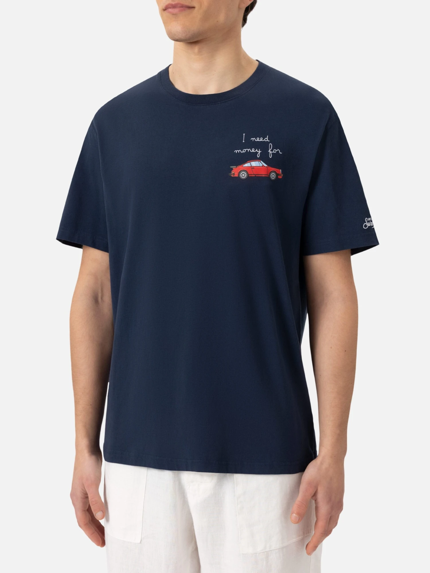 MC2 Saint Barth Cotton T-shirt With I Need Money For… Embroidery 4 MC2 Saint Barth Cotton T-shirt With I Need Money For… Embroidery - Image 2