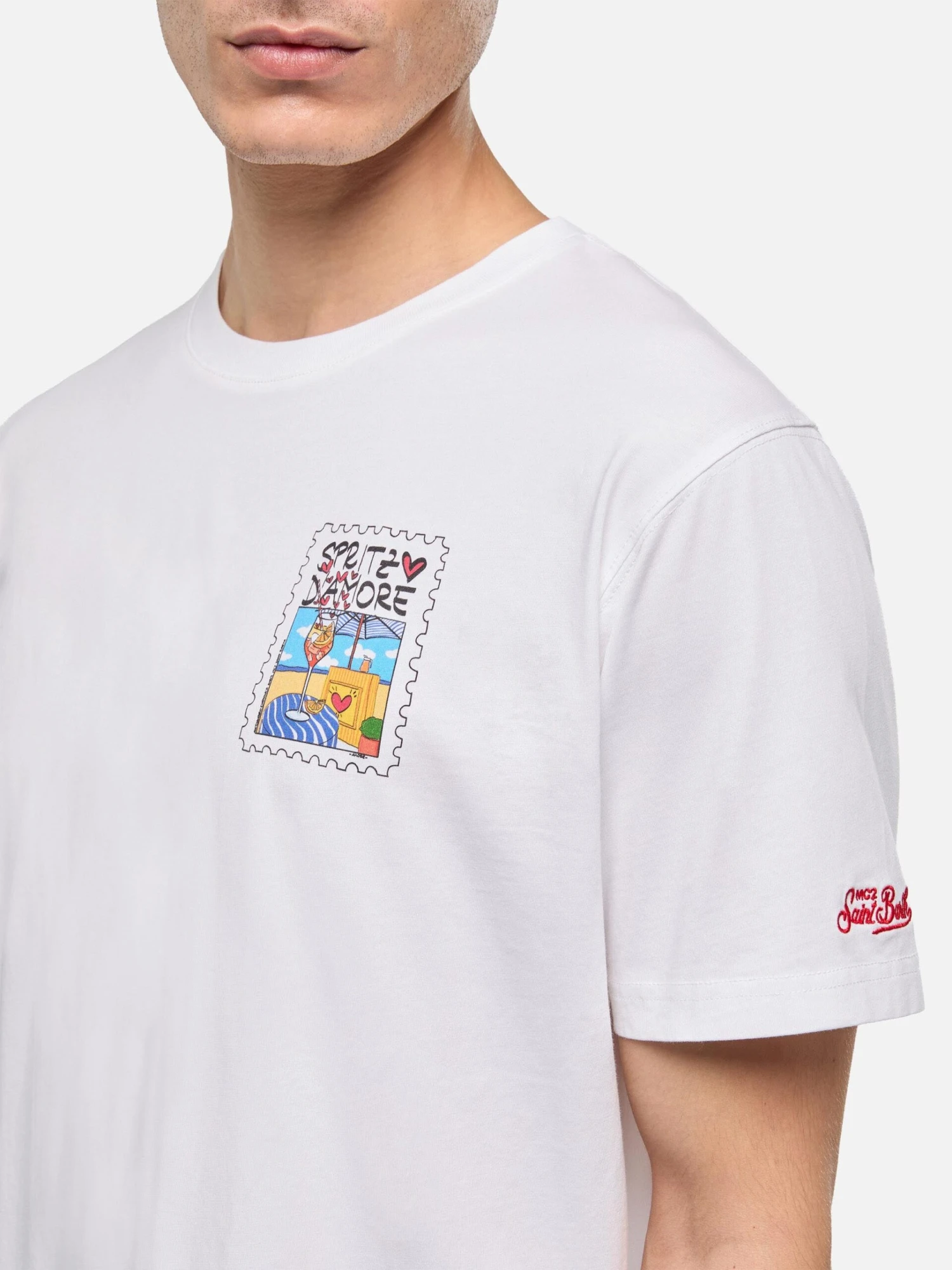 MC2 Saint Barth Cotton T-shirt With Spritz D'Amore Print |ALESSANDRO ENRIQUEZ SPECIAL EDITION 4 MC2 Saint Barth Cotton T-shirt With Spritz D'Amore Print |ALESSANDRO ENRIQUEZ SPECIAL EDITION - Image 2