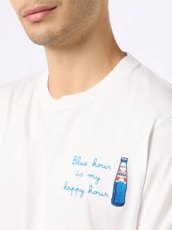 MC2 Saint Barth Cotton T-shirt With Blanc 1664 Print And Embroidery | Blanc 1664 Special Edition