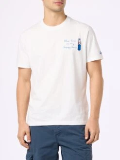 MC2 Saint Barth Cotton T-shirt With Blanc 1664 Print And Embroidery | Blanc 1664 Special Edition -MC2 Saint Barth Shop UID TSHM00110391F MAN unknown 20240618083500 category BLANCRETRO01NEMB 1