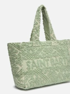 MC2 Saint Barth Sage Green Tuftingcotton Tote Bag -MC2 Saint Barth Shop UID TUFB000100094H ACCESSORY BAG GREEN PLAIN.COLOR MC2 2