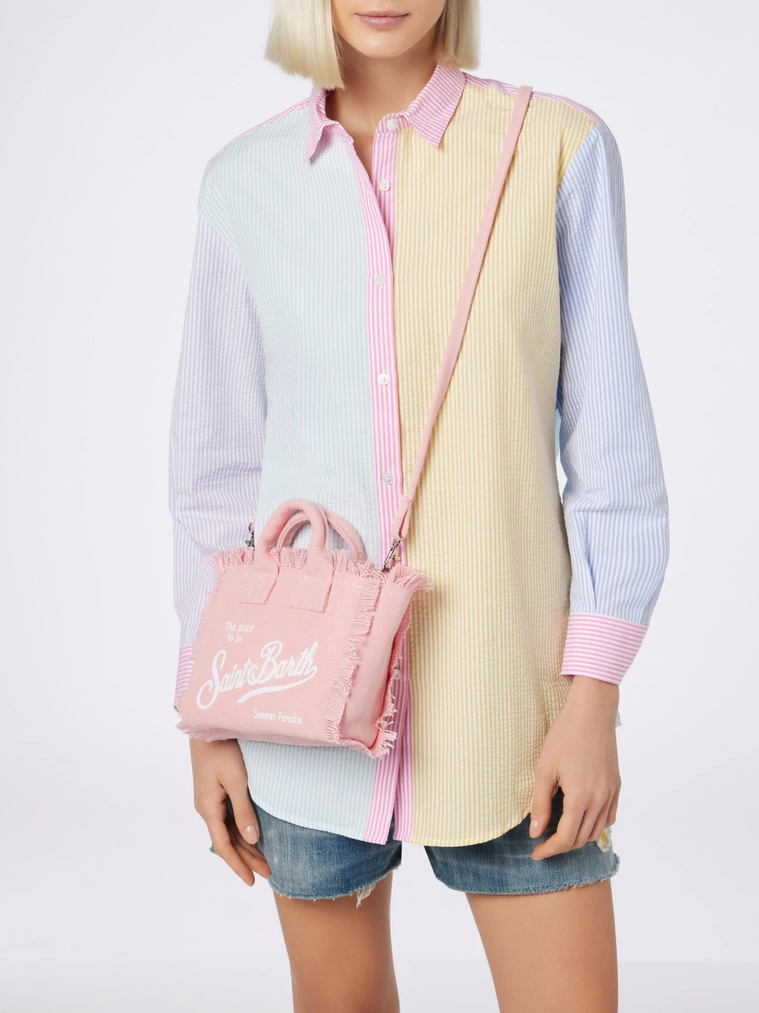 MC2 Saint Barth Pink Cotton Canvas Mini Vanity Bag 4 MC2 Saint Barth Pink Cotton Canvas Mini Vanity Bag - Image 2