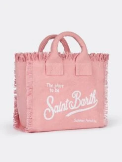 MC2 Saint Barth Pink Cotton Canvas Mini Vanity Bag 12 MC2 Saint Barth Pink Cotton Canvas Mini Vanity Bag -MC2 Saint Barth Shop UID VAMI00100098H mini vanity canvas bag pink 3