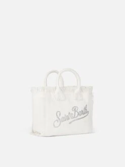 MC2 Saint Barth White Cotton Canvas Mini Vanity Bag With Rhinestone Logo 9 MC2 Saint Barth White Cotton Canvas Mini Vanity Bag With Rhinestone Logo -MC2 Saint Barth Shop UID VAMI00101542H ACCESSORY BAG WHITE 2