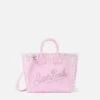 MC2 Saint Barth Pink Cotton Canvas Mini Vanity Bag With Rhinestone Logo -MC2 Saint Barth Shop UID VAMI00101543H ACCESSORY BAG PINK 1