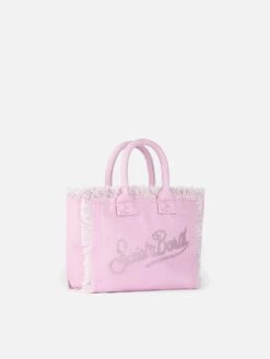 MC2 Saint Barth Pink Cotton Canvas Mini Vanity Bag With Rhinestone Logo -MC2 Saint Barth Shop UID VAMI00101543H ACCESSORY BAG PINK 2