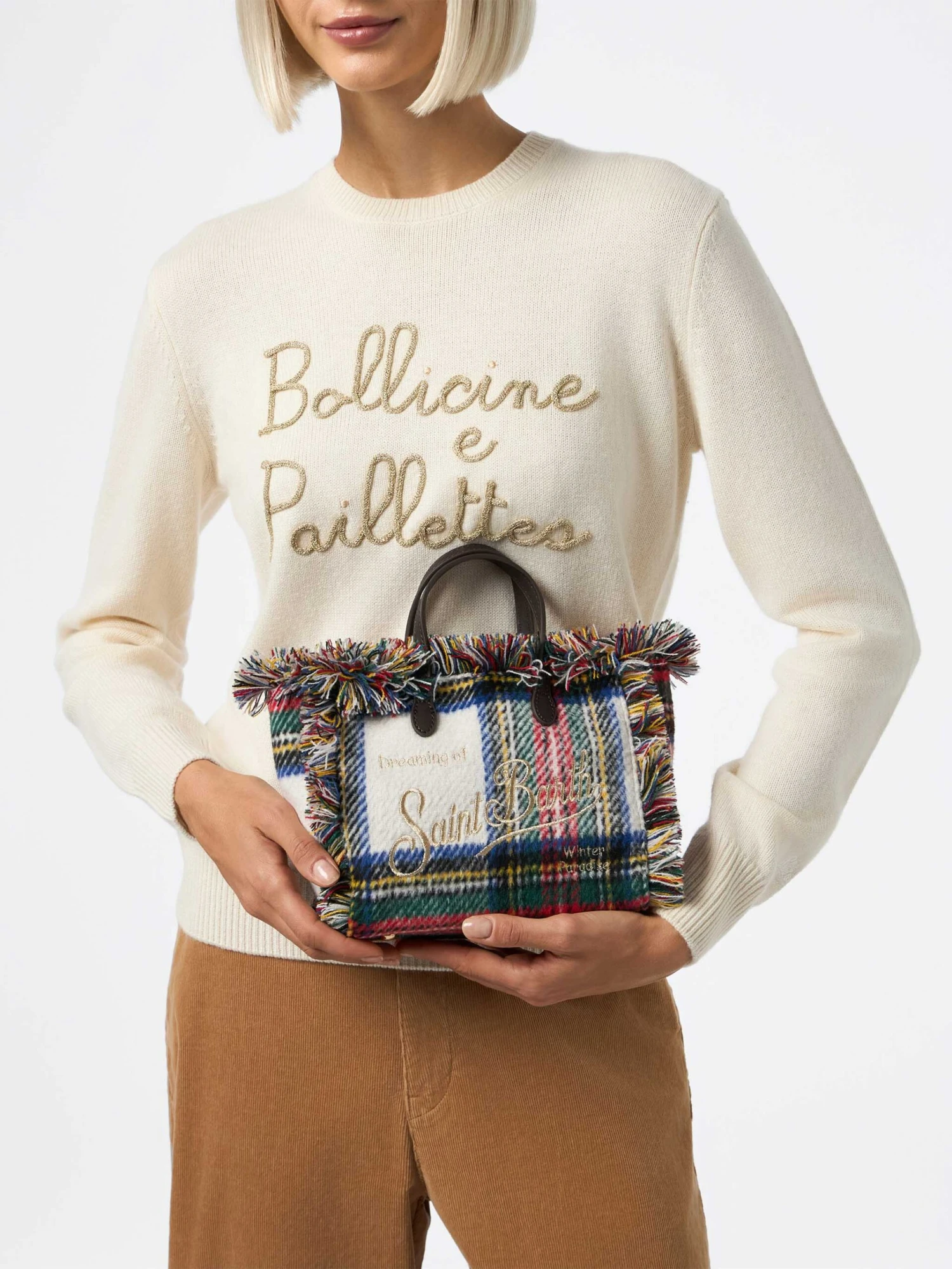 MC2 Saint Barth Mini Vanity Wooly Handbag With Tartan Pattern 4 MC2 Saint Barth Mini Vanity Wooly Handbag With Tartan Pattern - Image 2