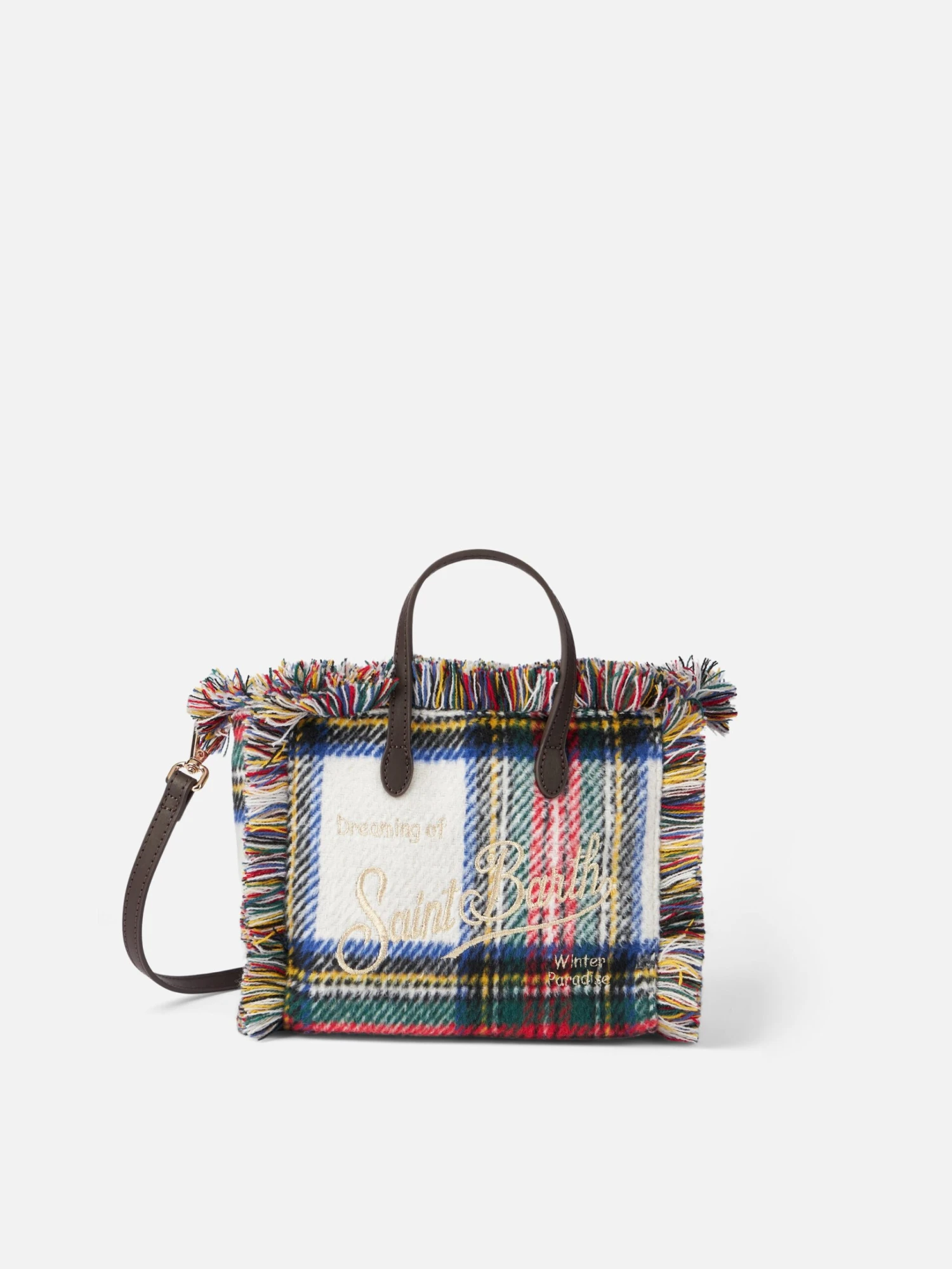 MC2 Saint Barth Mini Vanity Wooly Handbag With Tartan Pattern 3 MC2 Saint Barth Mini Vanity Wooly Handbag With Tartan Pattern