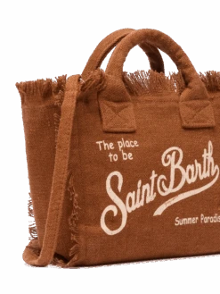 MC2 Saint Barth Mini Vanity Brown Linen Bag -MC2 Saint Barth Shop UID VAMI00800130H ACCESSORY BAG BROWN 0 0 2