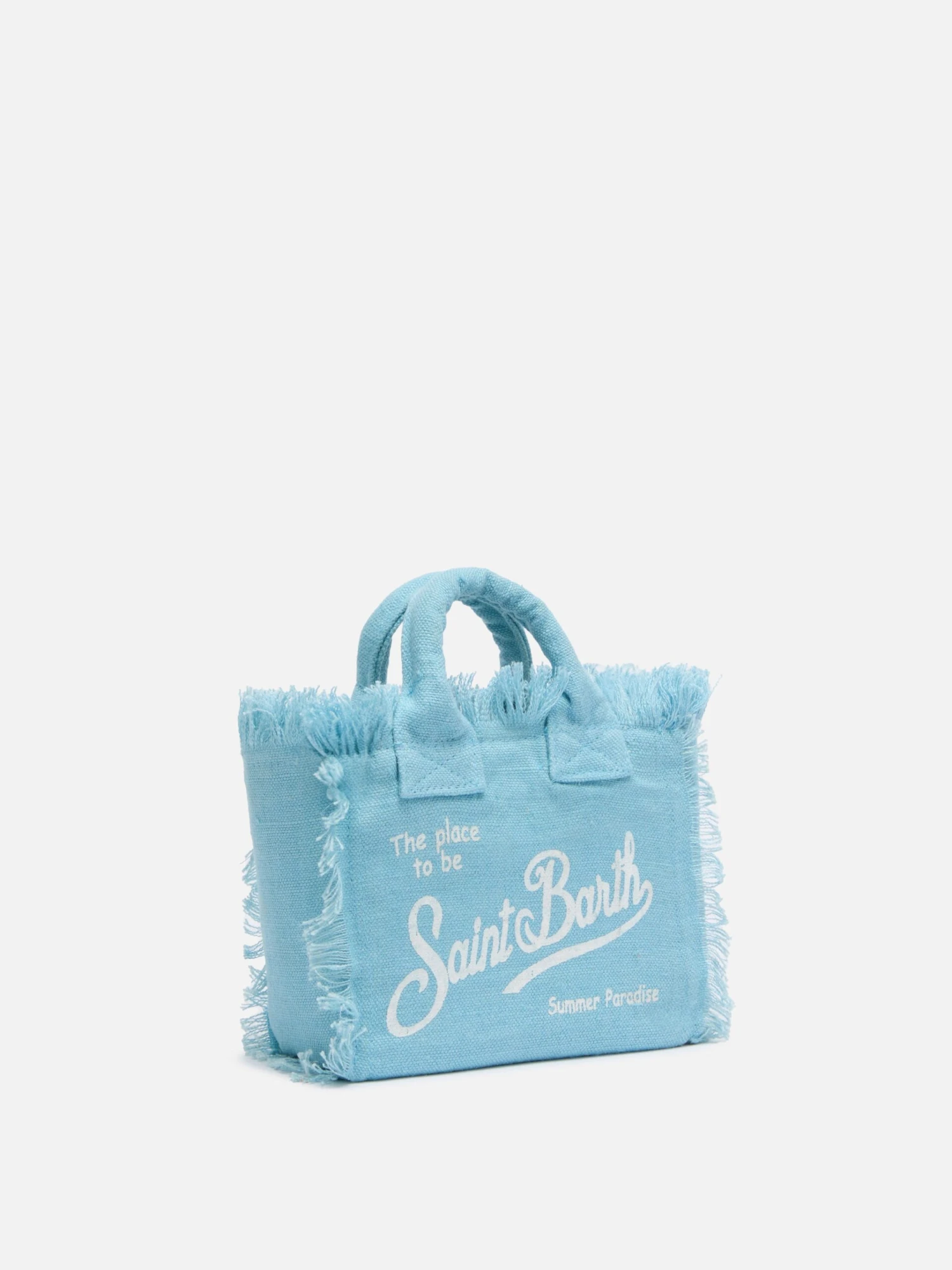 MC2 Saint Barth Mini Vanity Light Blue Linen Bag 6 MC2 Saint Barth Mini Vanity Light Blue Linen Bag - Image 4