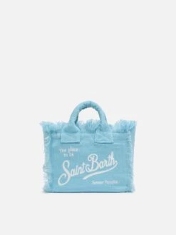 MC2 Saint Barth Mini Vanity Light Blue Linen Bag