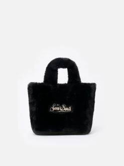 MC2 Saint Barth Mini Vanity Black Furry Soft Handbag -MC2 Saint Barth Shop UID VAMI01200375G ACCESSORY BAG BLACK MOUNTAINSTYLE 04