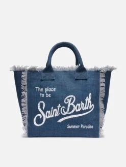 MC2 Saint Barth Indigo Cotton Canvas Vanity Tote Bag