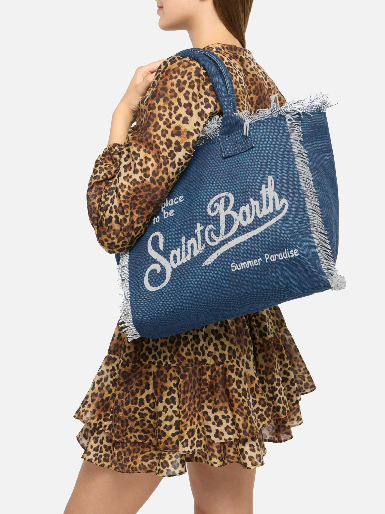 MC2 Saint Barth Indigo Cotton Canvas Vanity Tote Bag 4 MC2 Saint Barth Indigo Cotton Canvas Vanity Tote Bag - Image 2