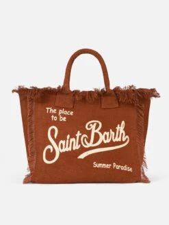 MC2 Saint Barth Vanity Brown Linen Shoulder Bag