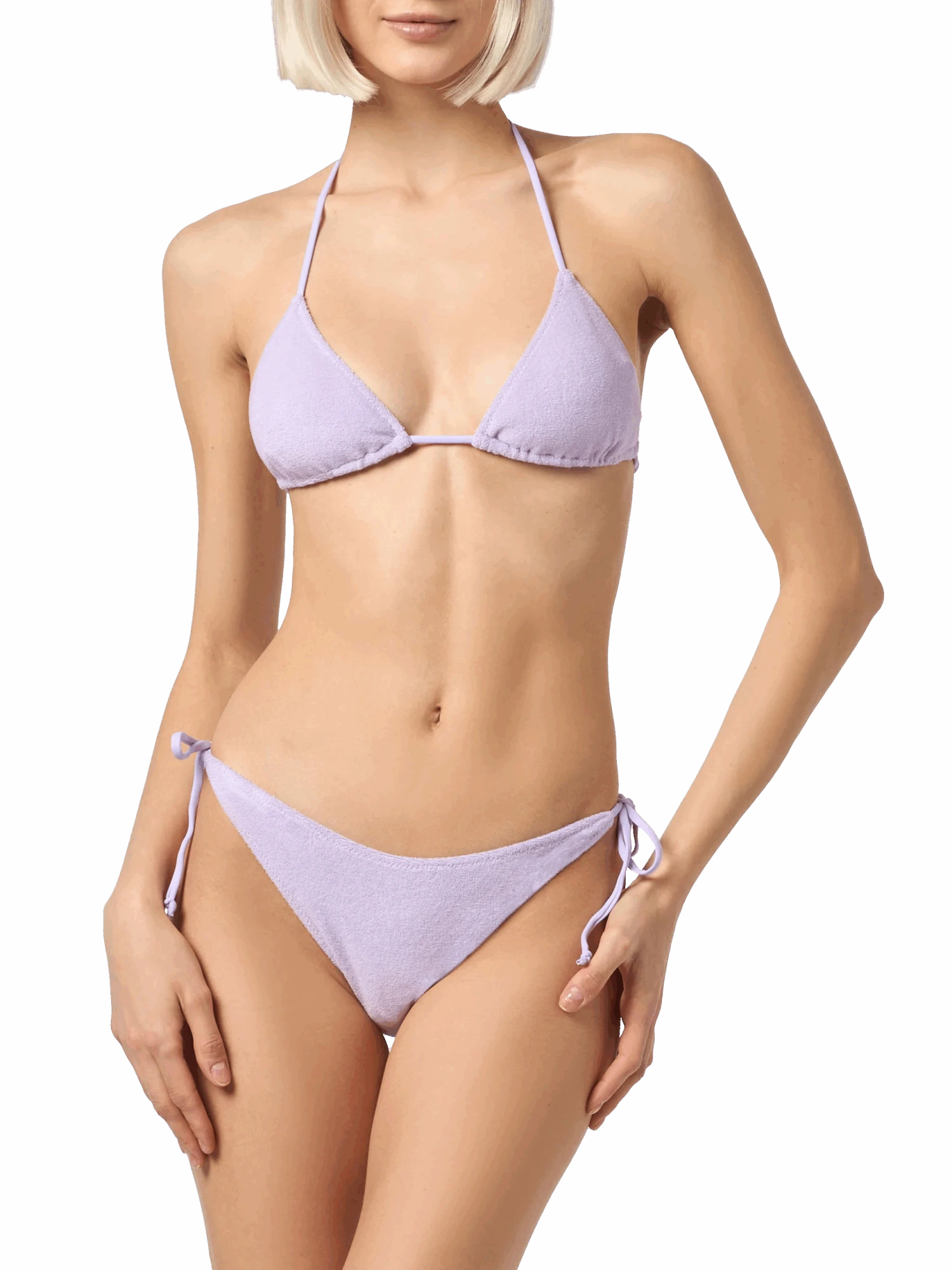 MC2 Saint Barth Woman Lilac Terry Triangle Bikini Leah Virgo 4 MC2 Saint Barth Woman Lilac Terry Triangle Bikini Leah Virgo - Image 2