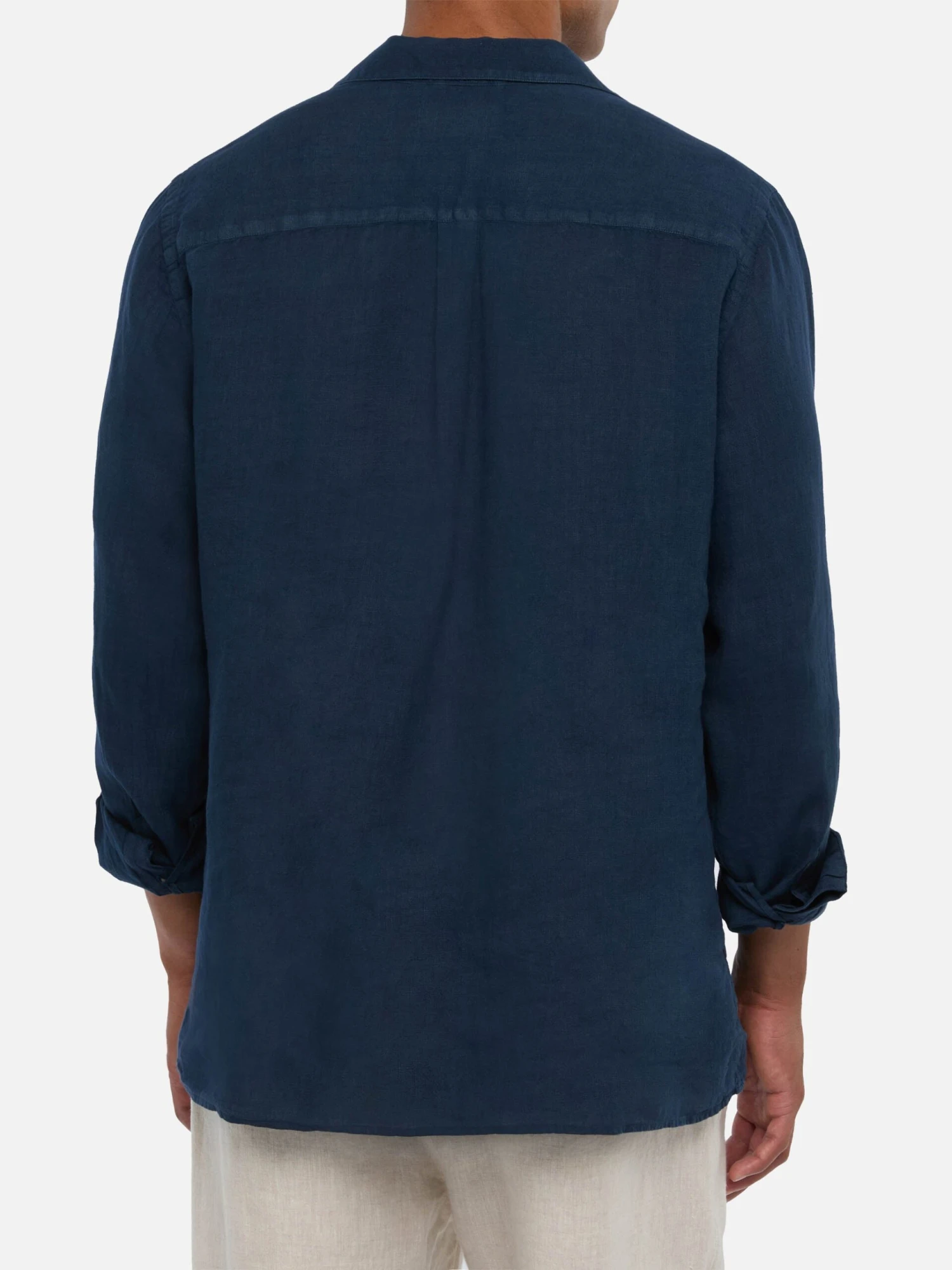 MC2 Saint Barth Navy Blue Linen Polo Shirt Ventotene 5 MC2 Saint Barth Navy Blue Linen Polo Shirt Ventotene - Image 3