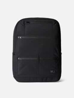 MC2 Saint Barth Black Nylon Backpack With Zipped Pockets