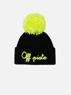 MC2 Saint Barth Boy Blue Hat Wengen With Pompon And Embroidery Off Piste