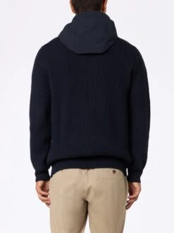 MC2 Saint Barth Man Full Zip Sweater Wiberg With Technic Fabric Hoodie And Pockets -MC2 Saint Barth Shop UID WIB000200096G STBM KNITWEAR BLUE 2