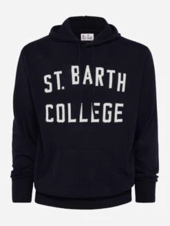 MC2 Saint Barth Blended Cashmere Hooded Sweater Wood -MC2 Saint Barth Shop UID WOO000100732C MAN KNITWEAR BLUE SPORTCLUB 0 4