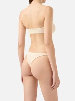 MC2 Saint Barth Bandeau Bikini Yulia Naomi In Crinkle Beige -MC2 Saint Barth Shop UID YUL000205835H WOMAN TOPBIKINI BEIGE 0 0 3