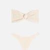 MC2 Saint Barth Bandeau Bikini Yulia Naomi In Crinkle Beige