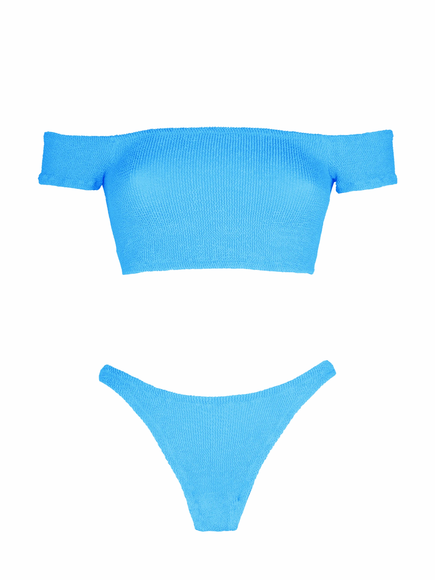 MC2 Saint Barth Woman Turquoise Crinkle Wide Shoulder Strap Bikini 3 MC2 Saint Barth Woman Turquoise Crinkle Wide Shoulder Strap Bikini