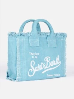 MC2 Saint Barth Light Blue Cotton Canvas Mini Vanity Bag -MC2 Saint Barth Shop VAMI001 00483F mini vanity canvas bag light blue 3 ee47d2ce 6f1f 4660 982a 21e1b3e27aa8
