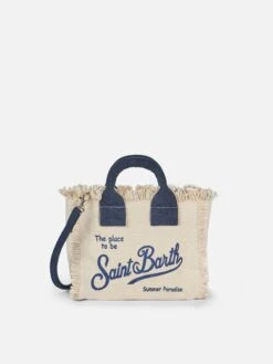 MC2 Saint Barth Off-white Cotton Canvas Mini Vanity Bag