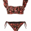 Flower Print Ruffled Bandeau Bikini -MC2 Saint Barth Shop VIO0001 YAL0001 ROSF00 woman bikini 1