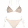 MC2 Saint Barth Woman Triangle Beige Bikini With Rhinestones