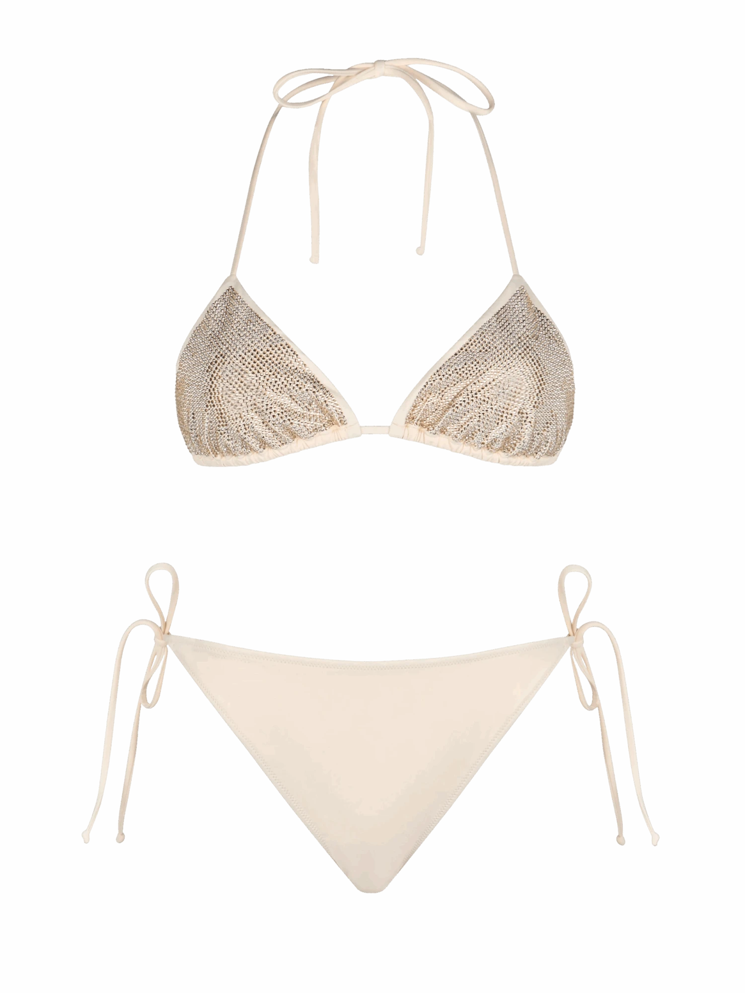 MC2 Saint Barth Woman Triangle Beige Bikini With Rhinestones 3 MC2 Saint Barth Woman Triangle Beige Bikini With Rhinestones