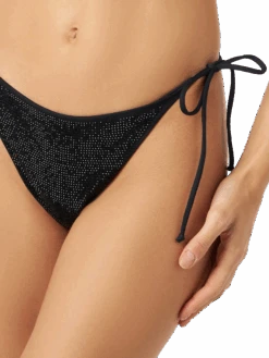 MC2 Saint Barth Woman Black Bandeau Bikini With Rhinestones -MC2 Saint Barth Shop VIR0001 07194D woman black rhinestones swim briefs 6